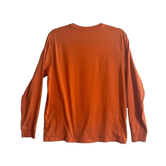 PSYCHO BUNNY Men Tee Long Sleeve Graphic Print Crew Neck Sz M Orange Casual 3-27 - Picture 2 of 12